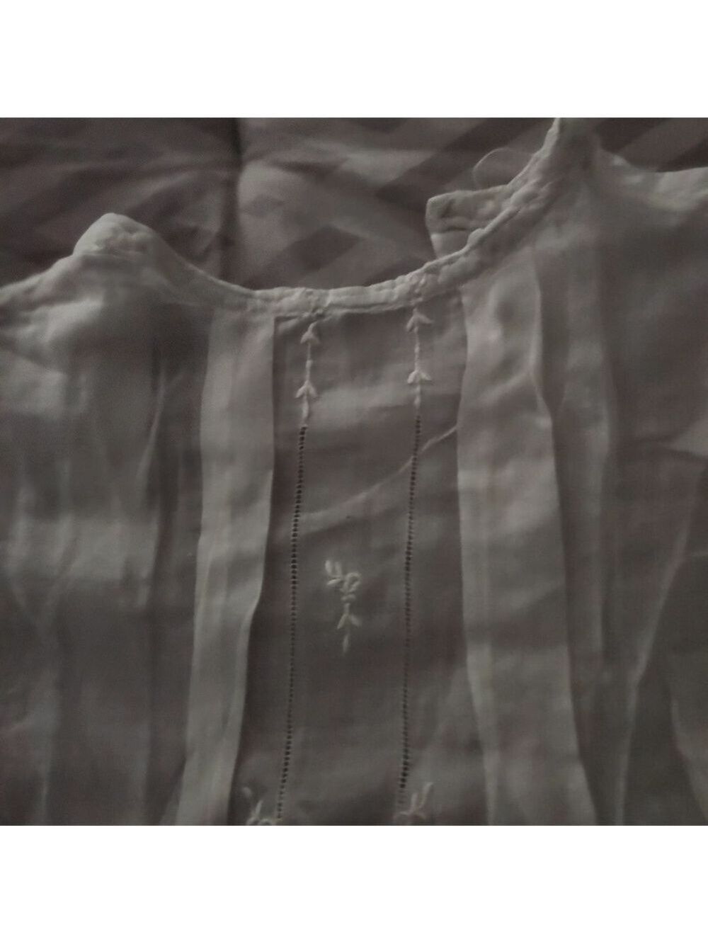 Vtg Antique infant dress is a fine example of "Handmade Imported" - Picture 11 of 13